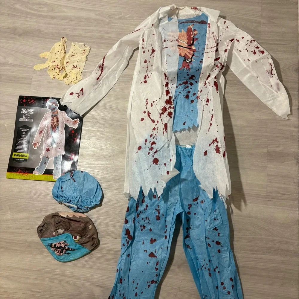 Zombie M.D. Doctor Zombie Boys Costume 6-Piece Set Kids Child Size L